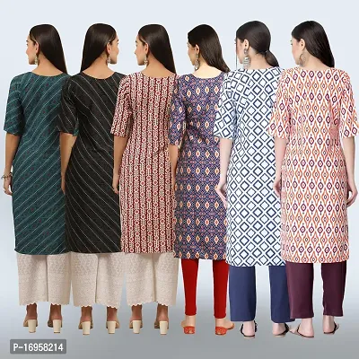 Women Stylish Crepe Printed Straight Kurta Combo-thumb2