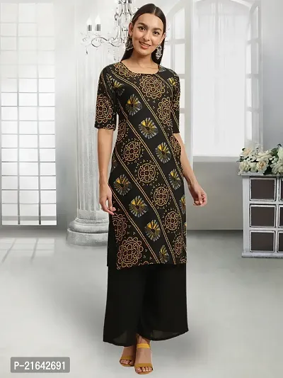 Stylish Black Crepe Stitched Kurta For Women-thumb2