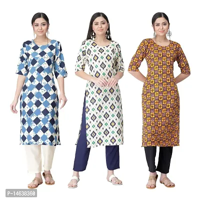 New Crepe Combo Printed Kurtis For Women Pack Of 3