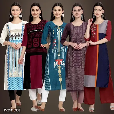 Fancy Crepe Kurtis For Women Pack Of 5