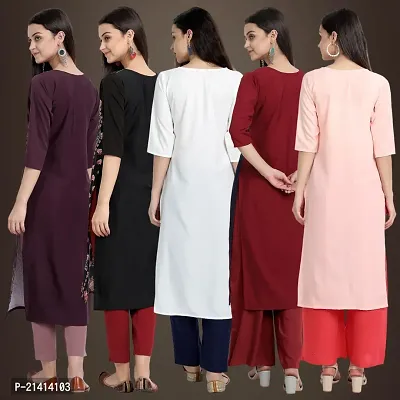 Fancy Crepe Kurtis For Women Pack Of 5-thumb2