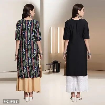 Fancy Rayon Kurtis For Women Pack Of 2-thumb2