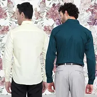 Elegant Cotton Multicoloured Long Sleeves Formal Shirt For Men- Pack Of 2-thumb1