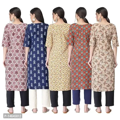 New Crepe Printed Kurtis Combo For Women Pack Of 5-thumb2