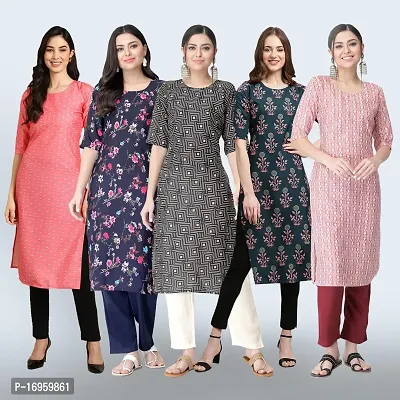 Women Stylish Crepe Printed Staright Kurta