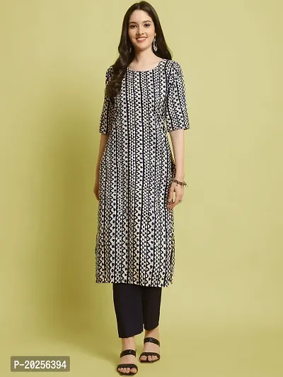 Stylish Crepe Printed Kurta Set For Women-thumb2