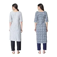 Attarctive Crepe Printed Straight Kurti Combo For Women Pack Of 2-thumb1