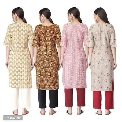 New Crepe Combo Printed Kurtis For Women Pack Of 4-thumb2