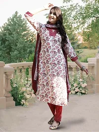 Fancy Cotton Blend Kurta Bottom And Dupatta Set For Women-thumb2