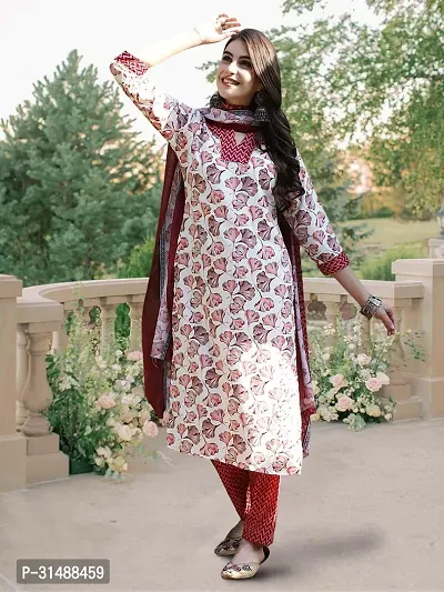 Fancy Cotton Blend Kurta Bottom And Dupatta Set For Women-thumb3