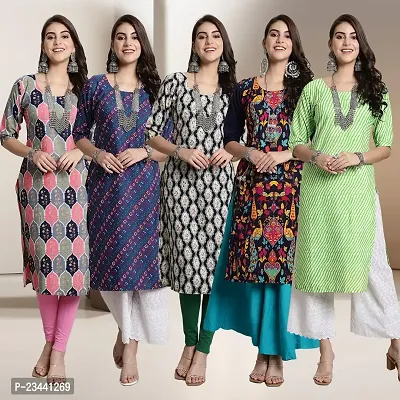 Fancy Crepe Kurtis For Women Pack Of 5-thumb0