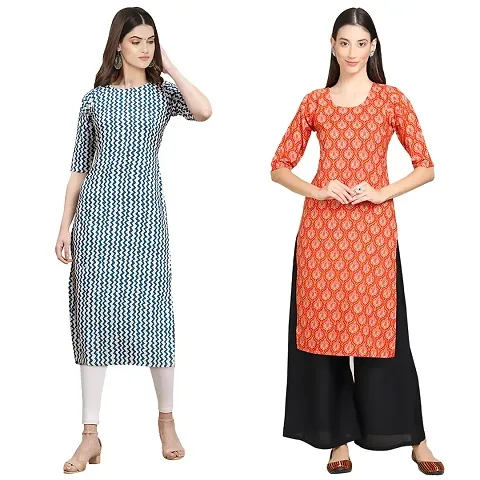 Stylish Crepe Printed Kurti - Pack of 2