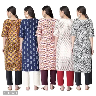 New Crepe Printed Kurtis Combo For Women Pack Of 5-thumb2