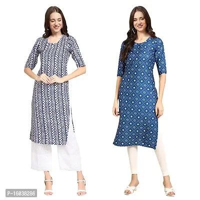 Stylish Digital Printed Women Crepe Kurta- Pack of 2