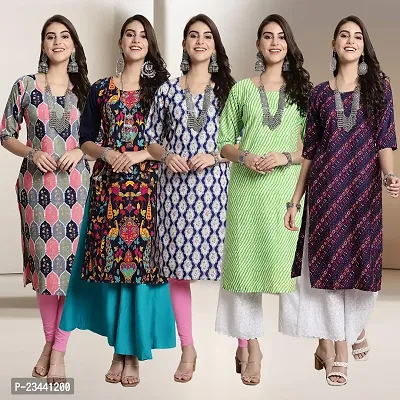 Fancy Crepe Kurtis For Women Pack Of 5-thumb0