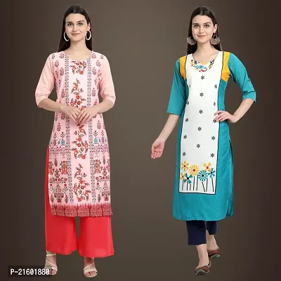 Best Trendy Crepe Printed Kurti For Women Combo Of 2-thumb0