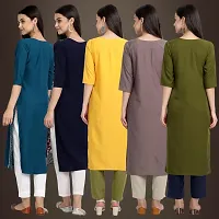 Fancy Crepe Kurtis For Women Pack Of 5-thumb1