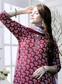 Stylish Cotton Blend Printed Kurta With Pant And Dupatta Set For Women-thumb3