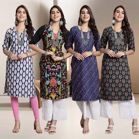 Fancy Crepe Kurtis for Women Pack Of 4