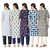 New Crepe Printed Kurtis Combo For Women Pack Of 5-thumb1