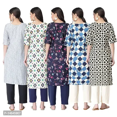 New Crepe Printed Kurtis Combo For Women Pack Of 5-thumb2