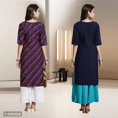 Fancy Rayon Kurtis For Women Pack Of 2-thumb2