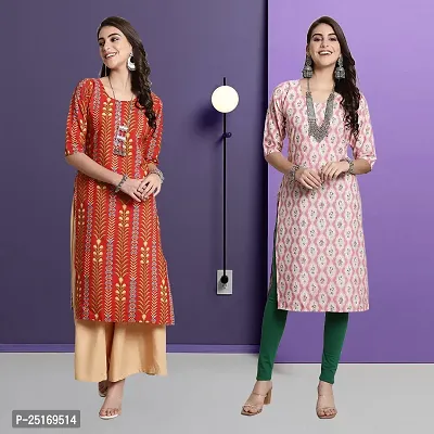 Fancy Crepe Kurtas For Women Pack Of 2-thumb0