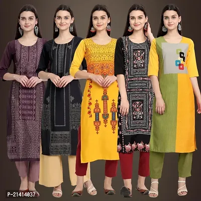 Fancy Crepe Kurtis For Women Pack Of 5-thumb0