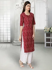 Stylish Maroon Crepe Stitched Kurta For Women-thumb2