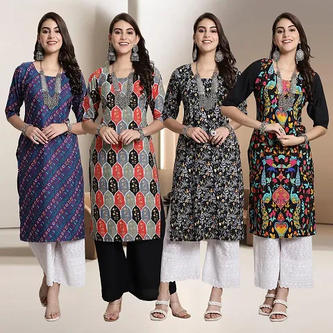 Fancy Crepe Kurtis for Women Pack Of 4