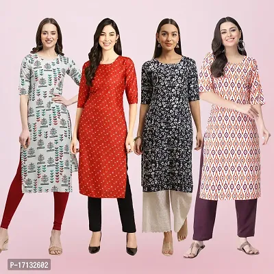 Women Stylish Crepe Printed Straight Kurta-thumb0