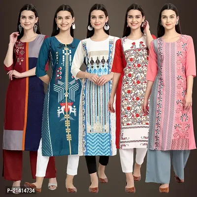 Fancy Crepe Kurtis For Women Pack Of 5