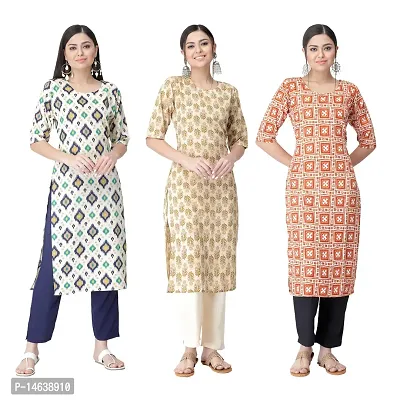 New Crepe Combo Printed Kurtis For Women Pack Of 3