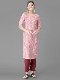 Stylish Crepe Printed Straight Kurta With Pant Set For Women-thumb1