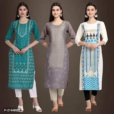 Fancy Crepe Kurtis for Women Pack Of 3-thumb0