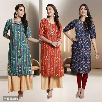 Fancy Rayon Kurtis For Women Pack Of 3