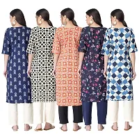 New Crepe Printed Kurtis Combo For Women Pack Of 5-thumb1