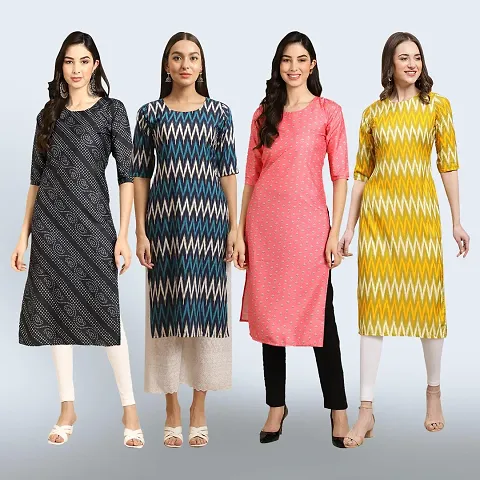 Fancy Combo of 4 Crepe Kurti