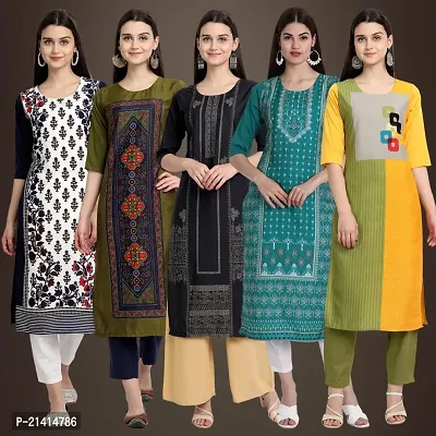 Fancy Crepe Kurtis For Women Pack Of 5