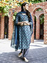 Fancy Cotton Blend Kurta Bottom And Dupatta Set For Women-thumb2