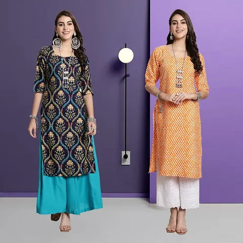 Fancy Rayon Kurtis For Women Pack Of 2