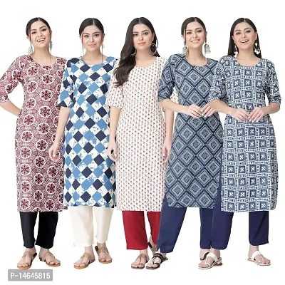 New Crepe Printed Kurtis Combo For Women Pack Of 5