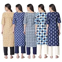 New Crepe Printed Kurtis Combo For Women Pack Of 5-thumb1