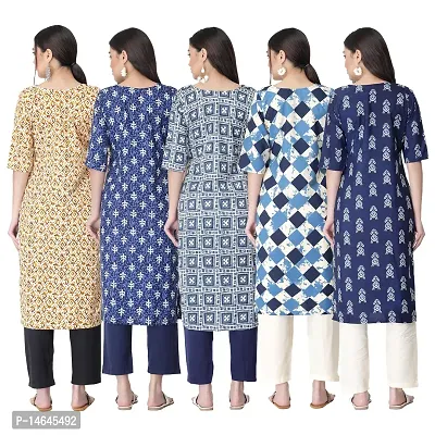 New Crepe Printed Kurtis Combo For Women Pack Of 5-thumb2