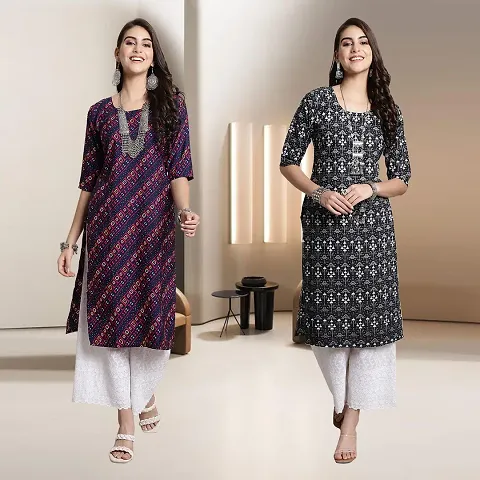 Fancy Rayon Kurtis For Women Pack Of 2