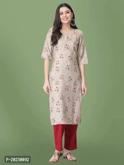 Stylish Crepe Printed Kurti For Women-thumb0