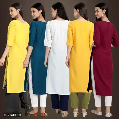 Fancy Crepe Kurtis For Women Pack Of 5-thumb2