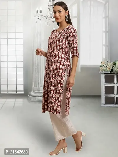 Stylish Beige Crepe Stitched Kurta For Women-thumb3