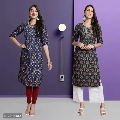 Fancy Crepe Kurtas For Women Pack Of 2-thumb0