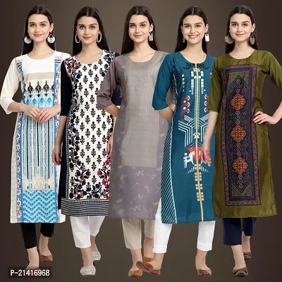 Fancy Crepe Kurtis For Women Pack Of 5-thumb0